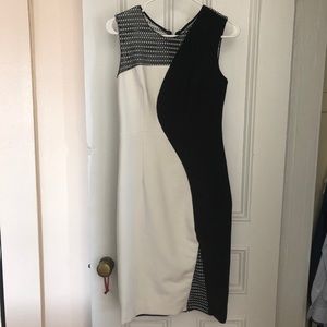 Milly colorblock black & white fitted dress size 4